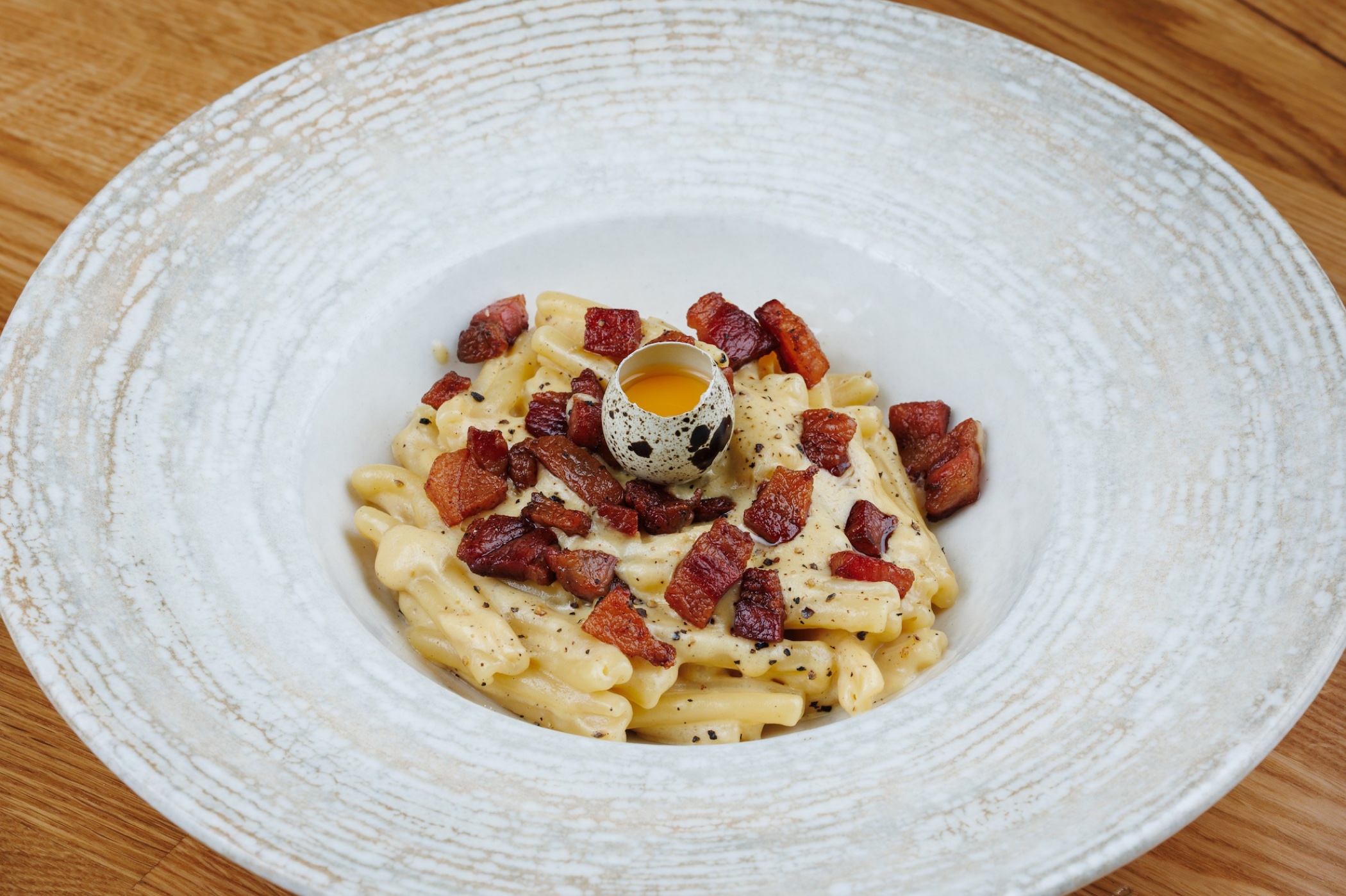 Casarecce alla carbonara con guanciale