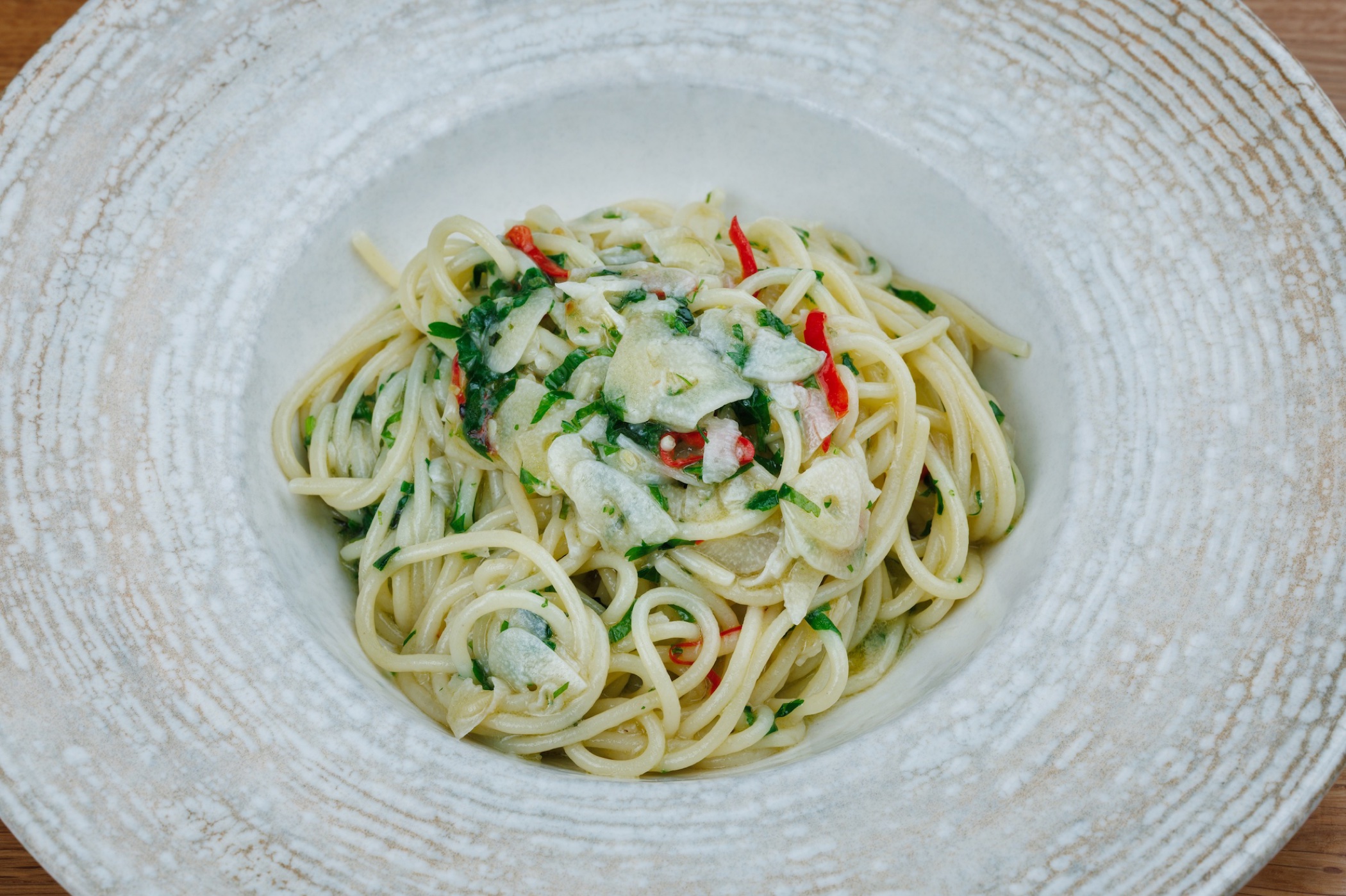 Spaghetti all'aglio, olio e peperoncino